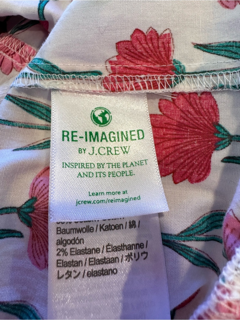 J.Crew Floral Puff Sleeve Midi Dress Size 8 White Pink Cotton Tiered Pockets - Picture 8 of 12